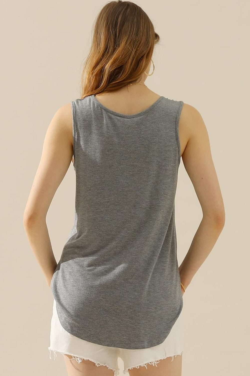Ninexis Basically Chic V-Neck Curved Hem Tank