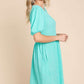 Culture Code Minty Skies Textured Puff Sleeve Dress
