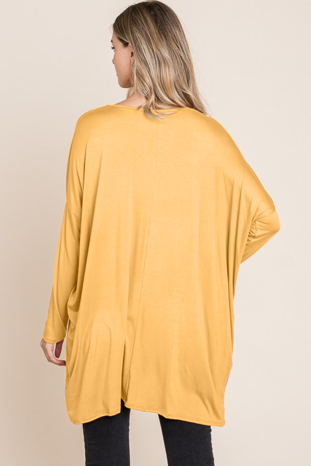 BOMBOM A Bright Day Long Sleeve Oversized Top in Yellow