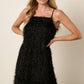 Mittoshop Feathers Don't Ruffle Feather Ruffle Hem Mini Cami Dress in Black