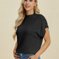 Double Take Lovely Day Mock Neck Short Sleeve Sweater