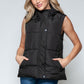 Snobbish Cute and Cozy Snap and Zip Closure Hooded Vest in Midnight/ Black