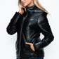 How Dare U Embrace The Chill Pocketed Zip Up Puffer Jacket with Removable Hood in Black