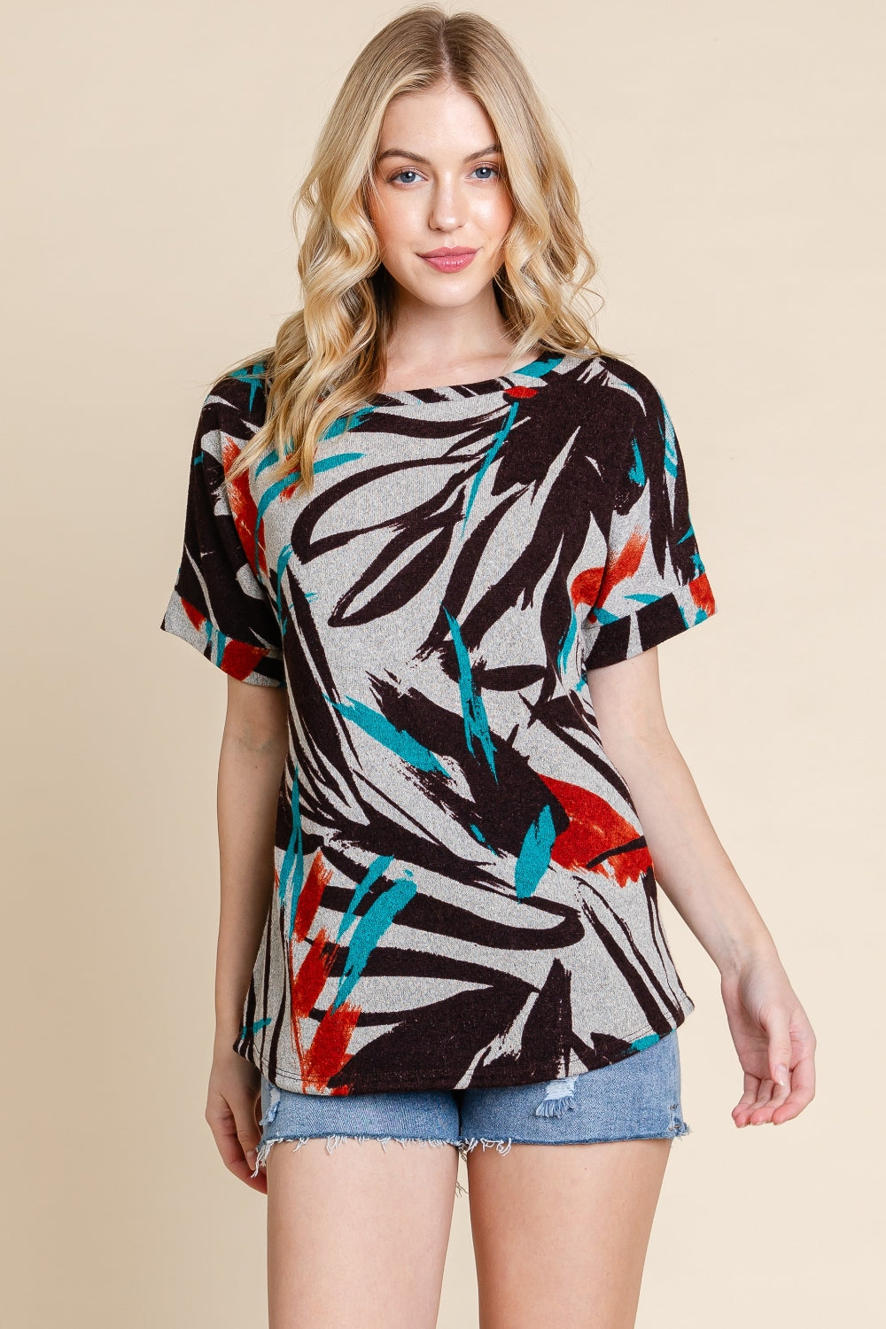 BOMBOM Into The Wild Printed Short Sleeve T-Shirt