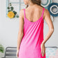Heimish Unforgettable Moments Quarter Button Ribbed Cami in Hot Pink