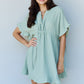 Ninexis Out Of Time Ruffle Hem Dress with Drawstring Waistband in Light Sage