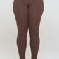 Yelete Conquer The Cold Fleece Lined High Waisted Leggings in Coffee Brown