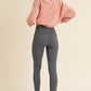 Yelete Conquer The Cold Fleece Lined High Waisted Leggings in Gray