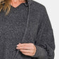 Zenana Brushed Perfection Hacci Drop Shoulder Cropped Hoodie in Black