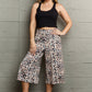 Ninexis Mix It Up High Waist Flowy Wide Leg Pants with Pockets in Leopard