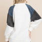 Culture Code A Vintage Year Color Block Faux Fur Raglan Sleeve Sweatshirt in White