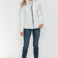 YMI Cozy Perfection Pocketed Zip Up Turtleneck Puffer Jacket in White