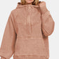 Zenana Easy Thinking Acid Wash Fleece Kangaroo Pocket Hoodie in Rust