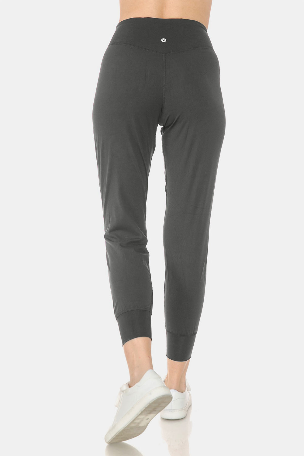 Leggings Depot Easy Living Wide Waistband Slim Active Joggers in Charcoal