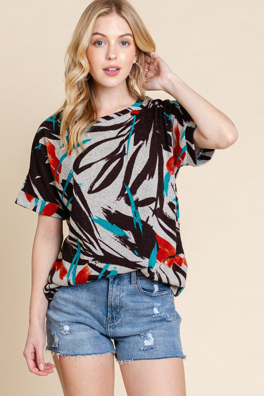 BOMBOM Into The Wild Printed Short Sleeve T-Shirt