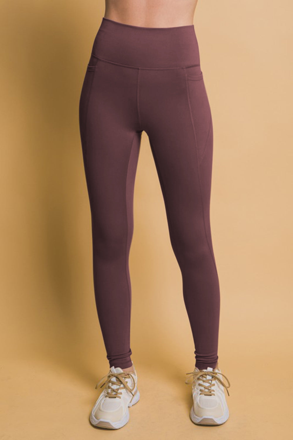 Love Tree In Slay Mode High Waist Leggings with Side Pockets in Mulberry