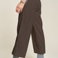 Davi & Dani Wide Awake Wide Leg Mid-Rise Pants in Chocolate