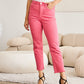 RFM Dylan Tummy Control High Waist Raw Hem Crop Jeans in Sunkissed