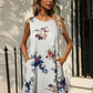 Perfect Day Printed Round Neck Sleeveless Dress with Pockets