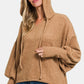 Zenana Brushed Perfection Hacci Drop Shoulder Cropped Hoodie in Deep Camel