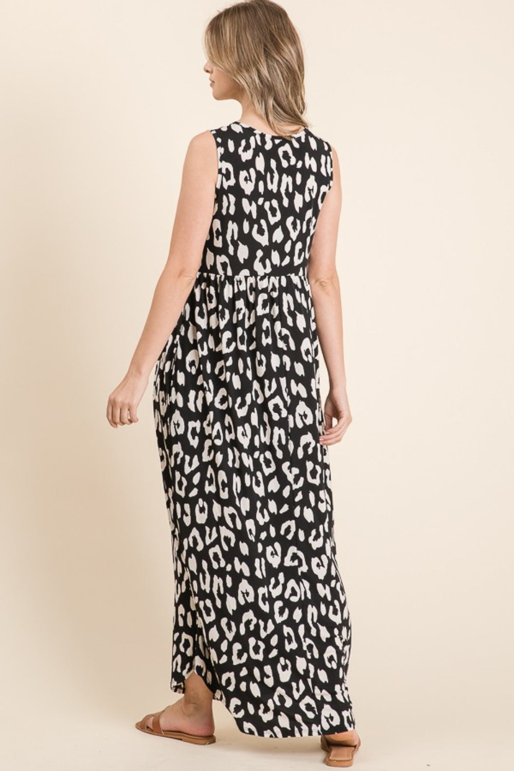 BOMBOM Wild Livin' Leopard Maxi Dress with Pockets