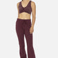 Mono B Own It Drawstring Flared Pants in Plum