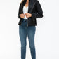 Snobbish Ready To Own The Night Faux Leather Zip Up Mock Neck Jacket in Black