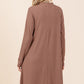 Mittoshop Ready To Go Mock Neck Long Sleeve Dress with Pockets in Cocoa