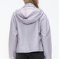 How Dare U My Favorite Layer Drawstring Hem PU Leather Zip Up Jacket in Lilac
