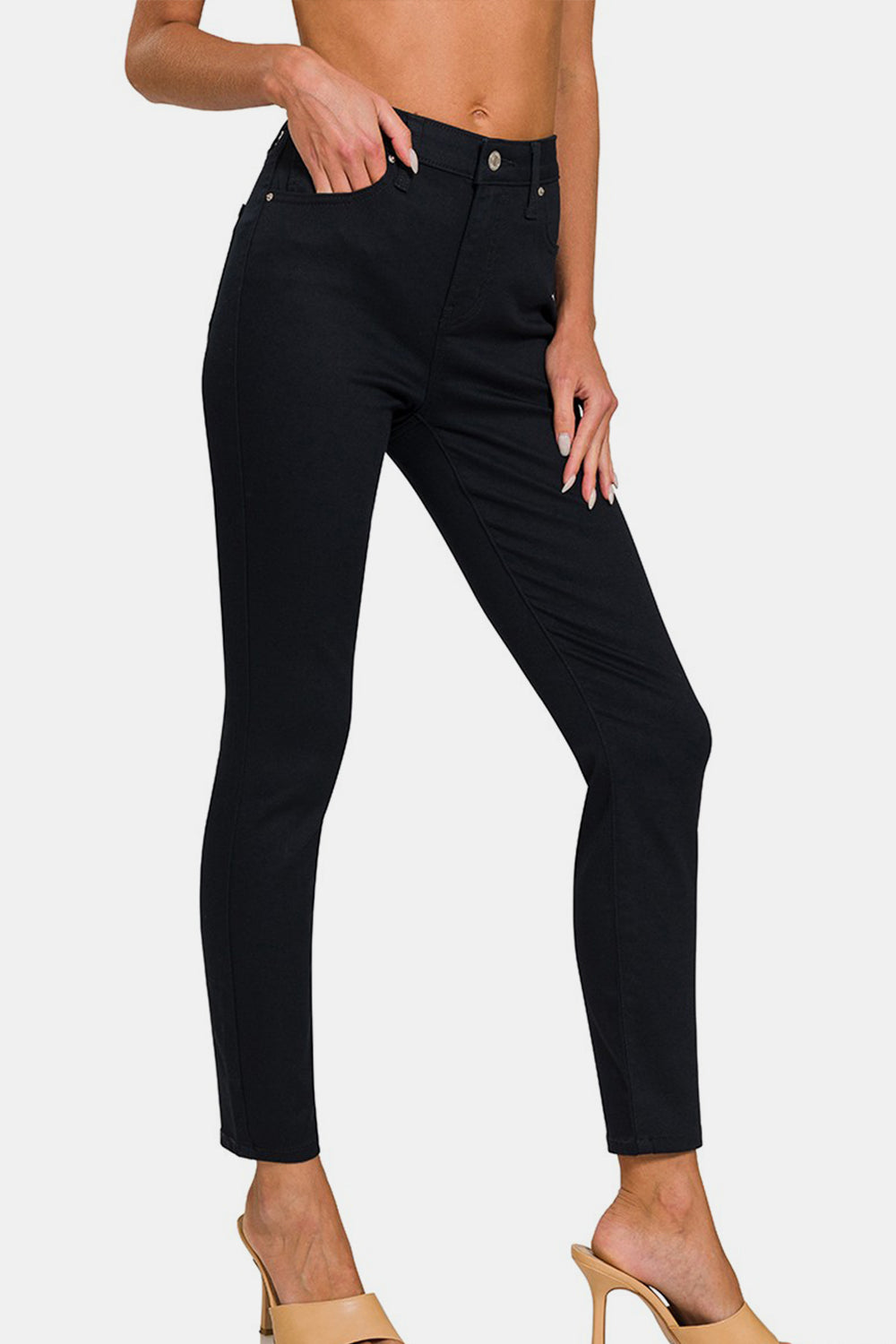 Zenana Clementine High-Rise Skinny Jeans in Black