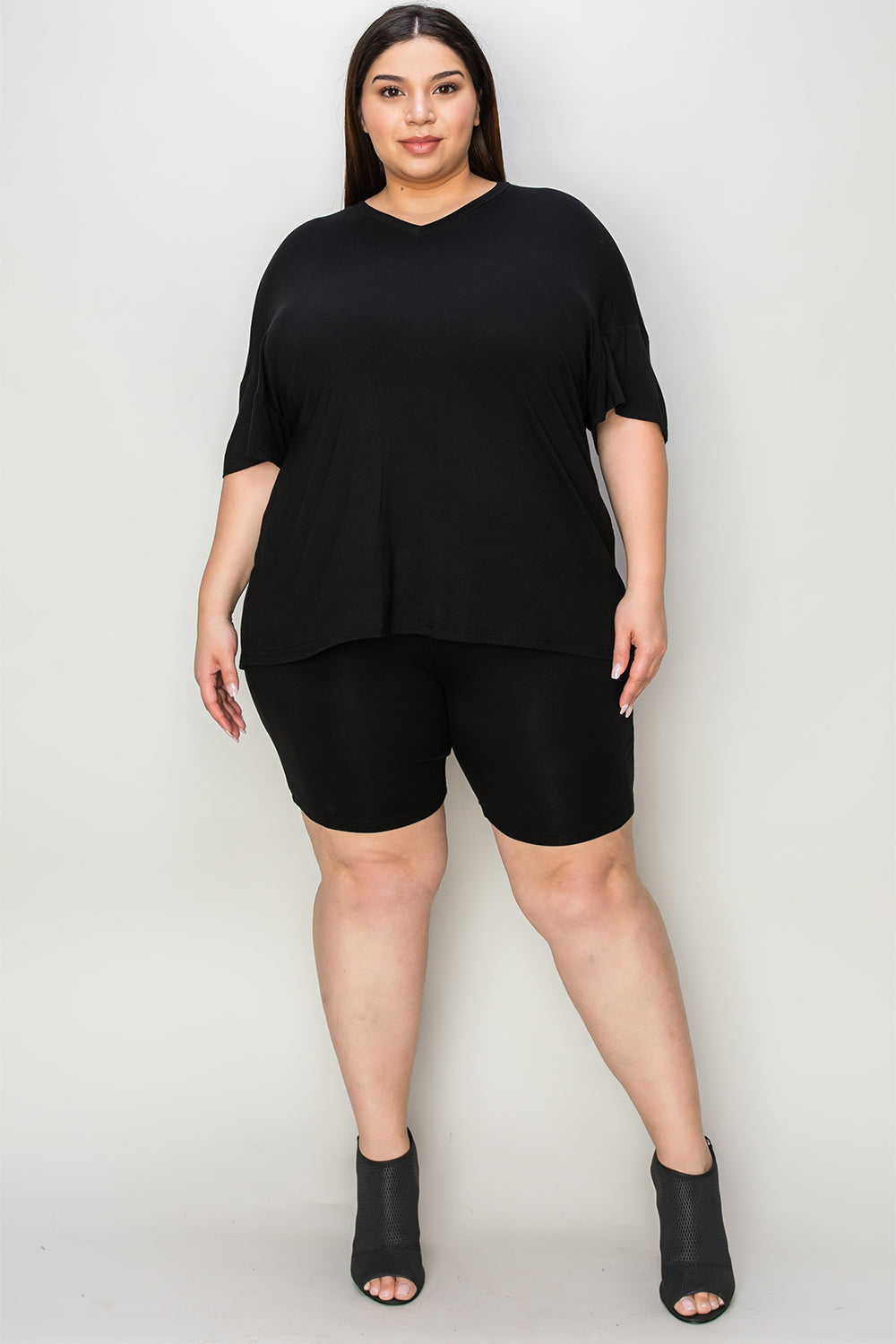 Basic Bae Slay The Day Bamboo V-Neck T-Shirt and Shorts Set