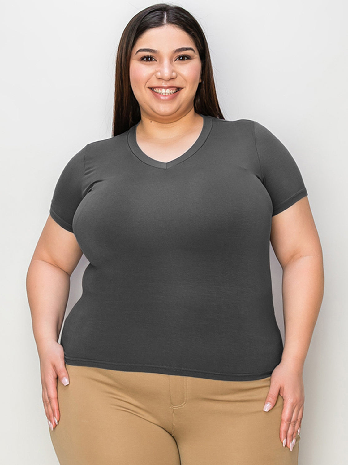 Basic Bae My Kind of Balance V-Neck High-Low T-Shirt