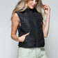 Snobbish A Quilted Beauty Zip Up Quilted Hooded Vest in Black