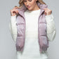 Snobbish Me and My Puffer Fine Fur Lining Quilted Vest in Dark Rose