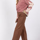 SAGE + FIG Annette Wide Leg Cropped Pants in Mocha