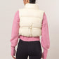 HYFVE Puff It Up Pocketed Solid Vest Coat in Cream