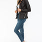 Snobbish A Wild Ride Faux Leather Biker Jacket with Side Zip Pockets in Chocolate