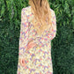 And The Why Endless Summer Floral Mock Neck Flounce Sleeve Dress