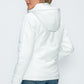 How Dare U Embrace The Chill Pocketed Zip Up Puffer Jacket with Removable Hood in White