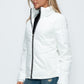 How Dare U Embrace The Chill Pocketed Zip Up Puffer Jacket with Removable Hood in White