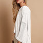 POL Already Famous High-Low Contrast V-Neck Top