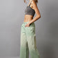 POL Autumn Embellishments Gradient Wide Leg Pants in Light Green