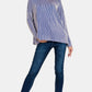 Zenana Lined Up Ribbed Striped Long Sleeve T-Shirt in Bright Blue