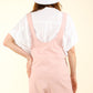 VERY J But There's More Adjustable Waist Suspender Overalls with Pockets in Pink