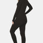 Zenana Friend In Me Turtleneck Top and Leggings Lounge Set in Black