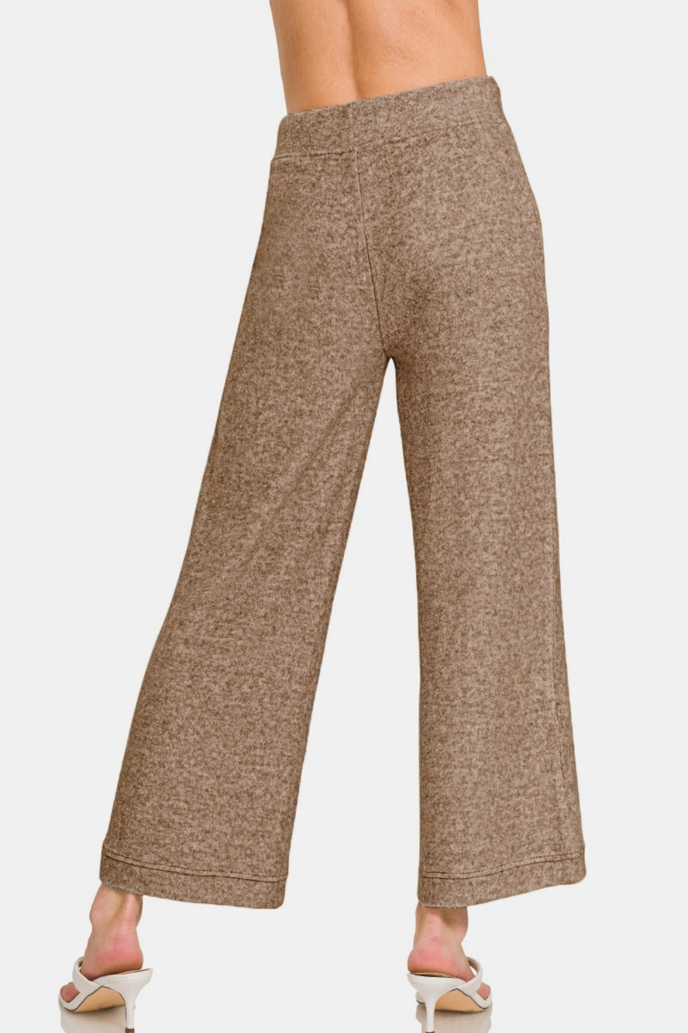 Zenana Drawstring and Chill Hacci Cropped Pants in Mocha