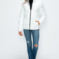 How Dare U Embrace The Chill Pocketed Zip Up Puffer Jacket with Removable Hood in White