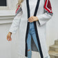 Angel Wings Fall, I'm Ready Geometric Fringe Hem Open Front Duster Cardigan