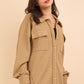 VERY J I'm Covered Button Down Textured Knit Shacket in Mocha