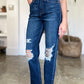 Judy Blue Nana High Waist Rigid Magic Heavy Destroy Straight Jeans